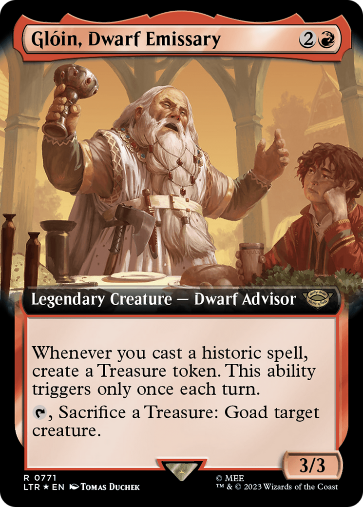 Gloin, Dwarf Emissary (Extended Art) (Surge Foil) (771) [The Lord of the Rings: Tales of Middle-earth] foil - Deck Out Gaming