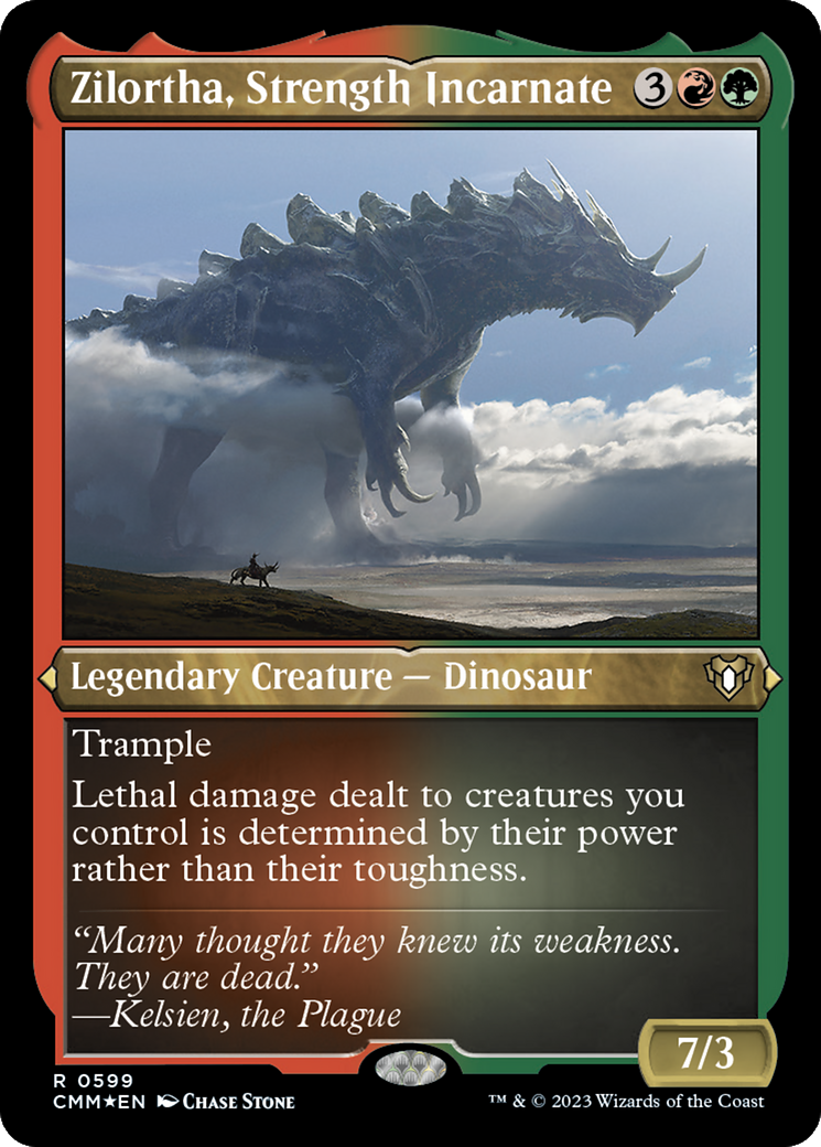 Zilortha, Strength Incarnate (599) [Commander Masters] etched - Deck Out Gaming