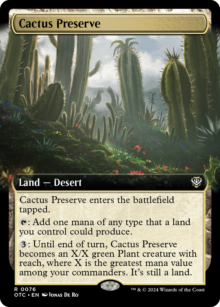 Cactus Preserve (Extended Art) (76) [Outlaws of Thunder Junction Commander] - Deck Out Gaming