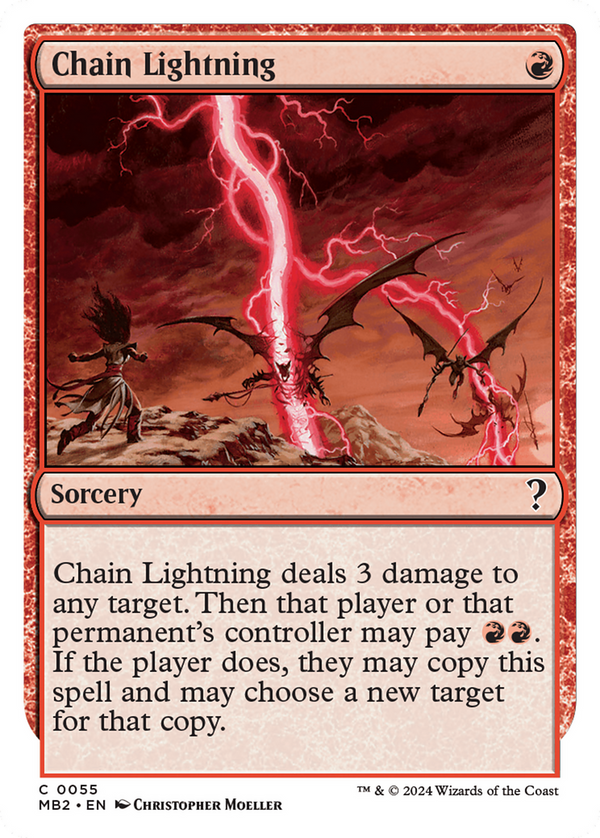 Chain Lightning (White Border) (55) [Mystery Booster 2] - Deck Out Gaming