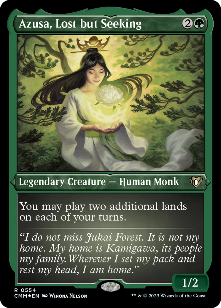 Azusa, Lost but Seeking (554) [Commander Masters] etched - Deck Out Gaming