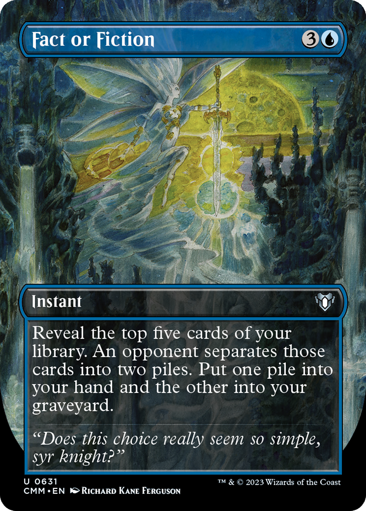 Fact or Fiction (Borderless) (631) [Commander Masters] foil - Deck Out Gaming