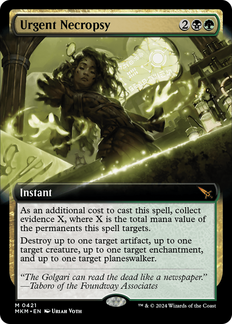 Urgent Necropsy (Extended Art) (421) [Murders at Karlov Manor] foil - Deck Out Gaming