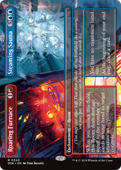 Roaring Furnace // Steaming Sauna (Borderless) (343) [Duskmourn: House of Horror] foil - Deck Out Gaming