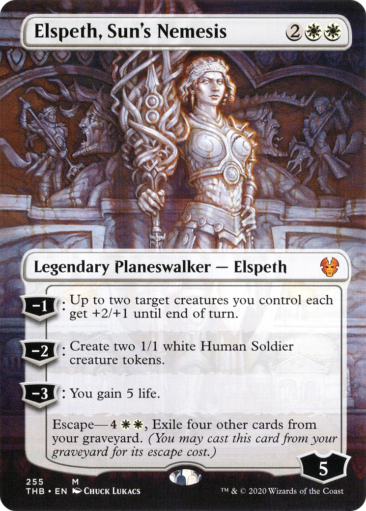 Elspeth, Sun's Nemesis (Borderless) (255) [Theros Beyond Death] - Deck Out Gaming