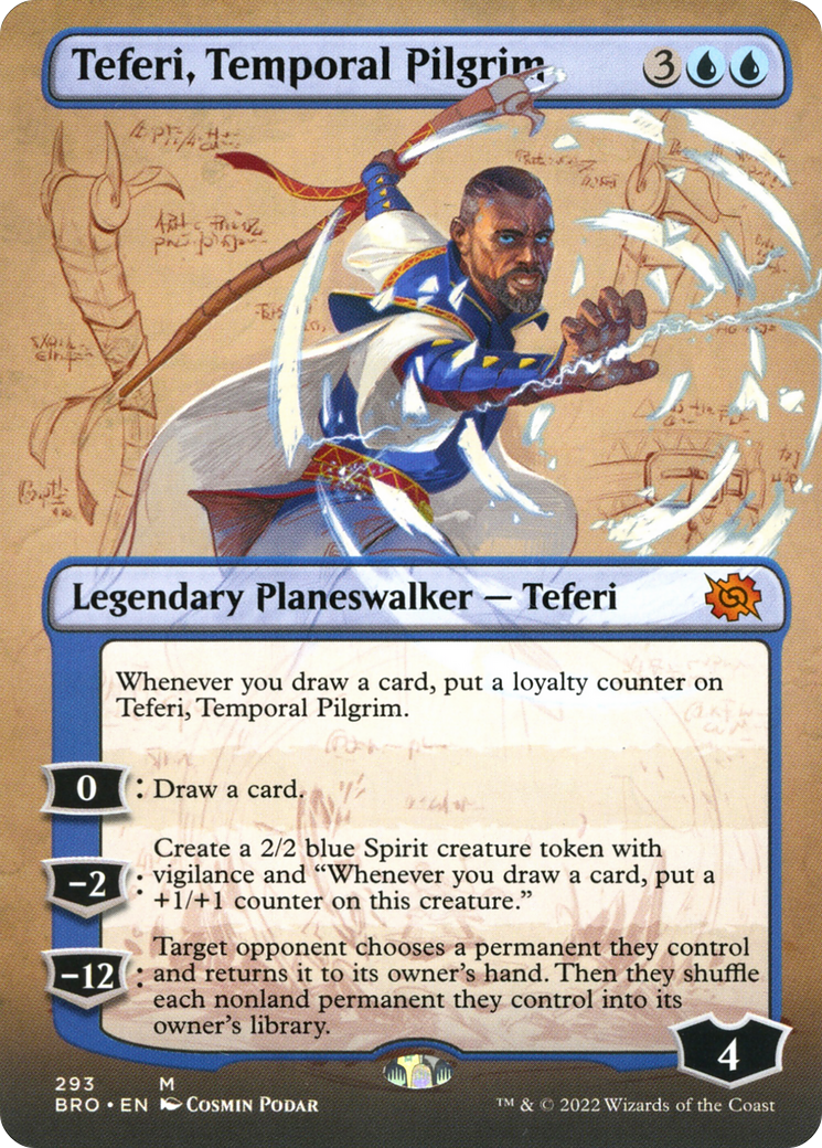 Teferi, Temporal Pilgrim (Borderless) (293) [The Brothers' War] - Deck Out Gaming