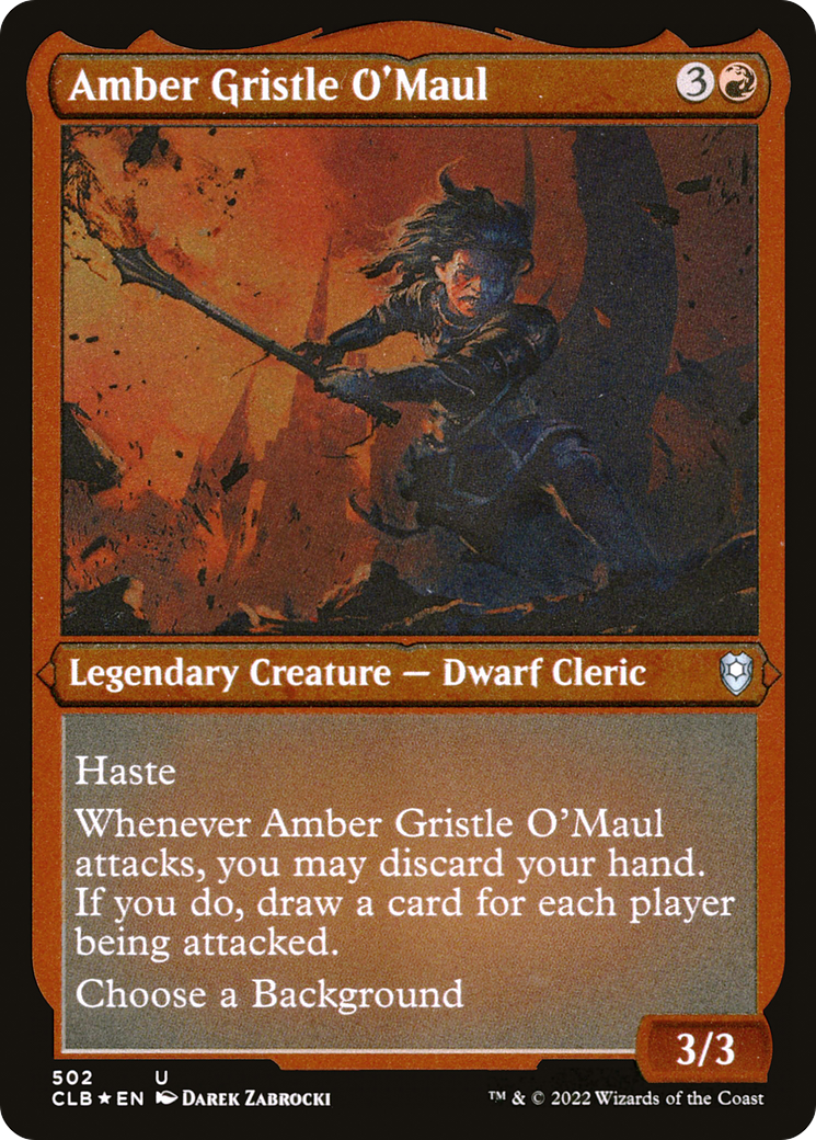 Amber Gristle O'Maul (502) [Commander Legends: Battle for Baldur's Gate] etched - Deck Out Gaming
