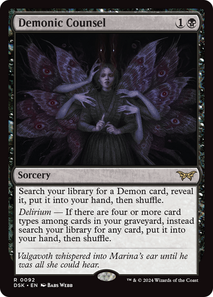 Demonic Counsel (92) [Duskmourn: House of Horror] - Deck Out Gaming
