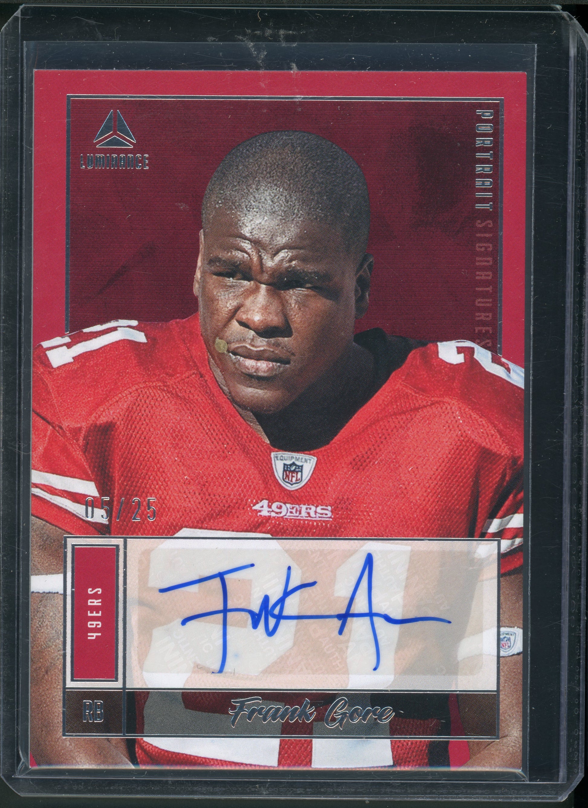 Frank Gore (PSI-FRG) (Portrait Signatures - Autograph) [2022 Panini Luminance] /25 - Deck Out Gaming
