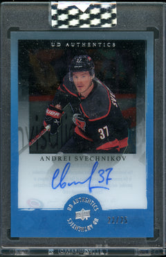 Andrei Svechnikov (UDI-AS) (1998 UD Ionix Authentic - Blue - Autograph) [2023 Upper Deck Clear Cut] /25 - Deck Out Gaming