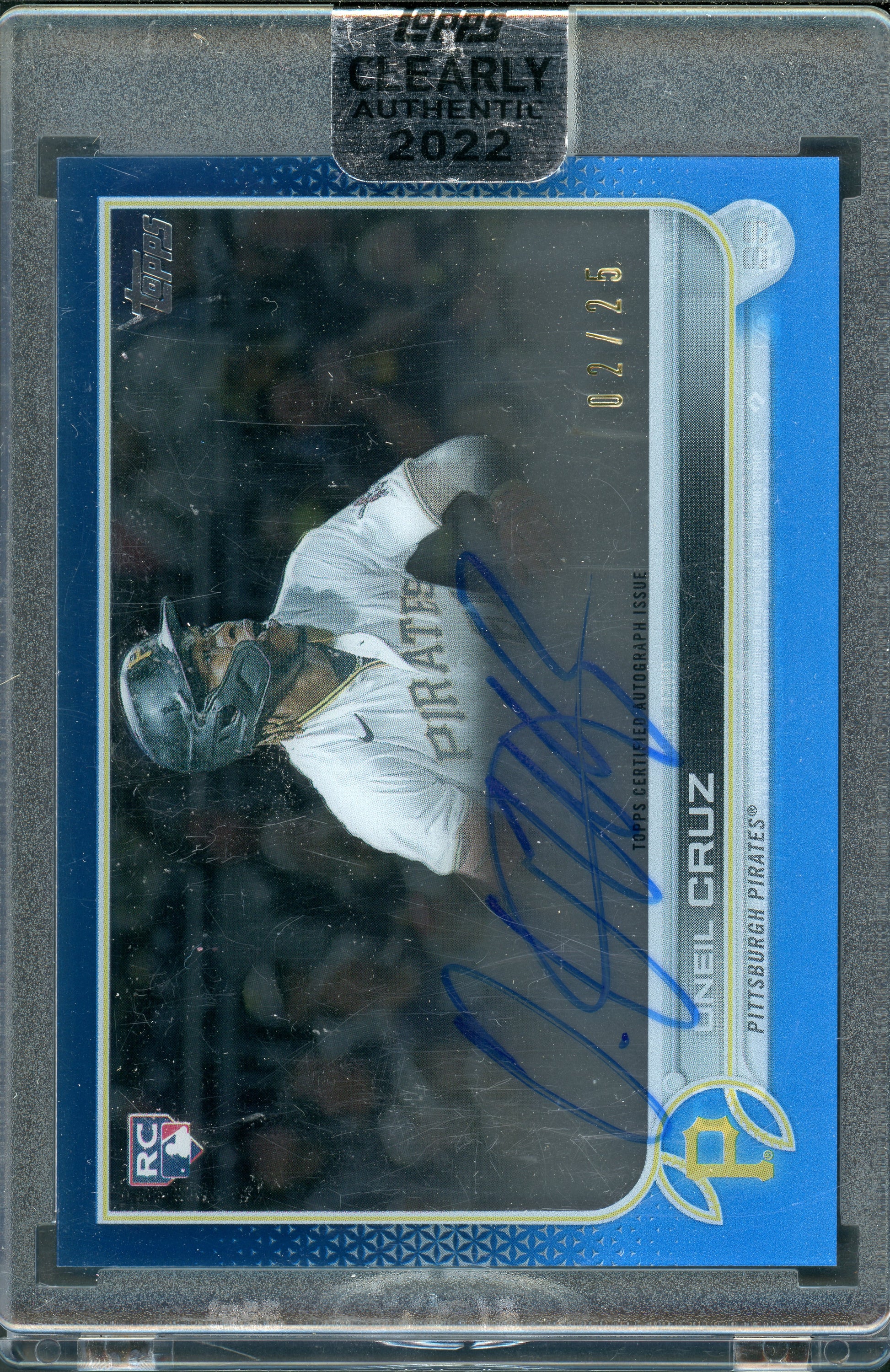 Oneil Cruz (CAA-OC) (Blue - Autograph) [2022 Topps Clearly Authentic] /25 - Deck Out Gaming