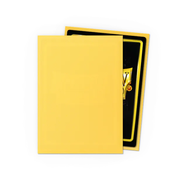 Dragon Shield Standard Size Matte Sleeves - Yellow - 100 Count - Deck Out Gaming