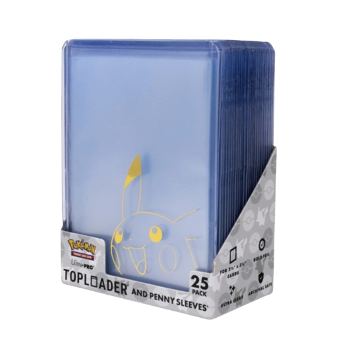 Ultra Pro Regular Pikachu Toploaders With Sleeves - 3"x4" - 25 count - Deck Out Gaming