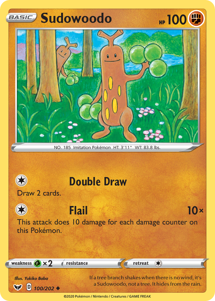 Sudowoodo (100/202) [SWSH01: Sword & Shield Base Set] Reverse Holofoil - Deck Out Gaming