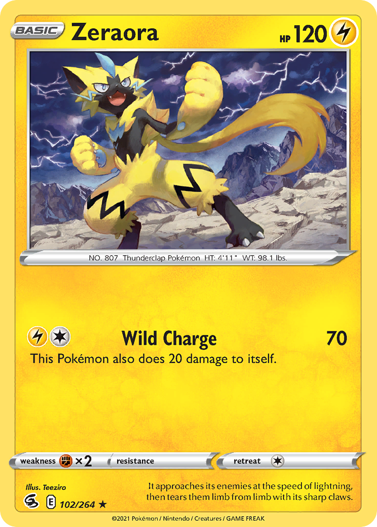 Zeraora (102/264) [Sword & Shield: Fusion Strike] Reverse Holofoil - Deck Out Gaming