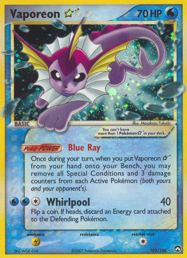 Vaporeon Star (102) [Power Keepers] - Deck Out Gaming