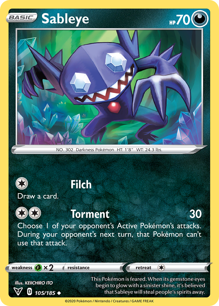 Sableye [SWSH04: Vivid Voltage] Reverse Holofoil - Deck Out Gaming