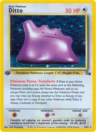 Ditto (3) [Fossil] Unlimited Holofoil