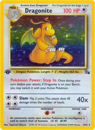 Dragonite (4) [Fossil] 1st Edition Holofoil - Deck Out Gaming