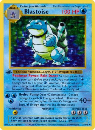 Blastoise (2) [Base Set (Shadowless)] 1st Edition Holofoil - Deck Out Gaming