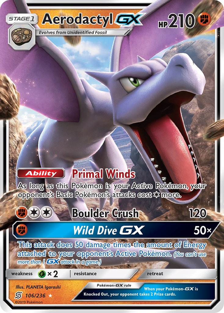 Aerodactyl GX (106/236) [Sun & Moon: Unified Minds] - Deck Out Gaming