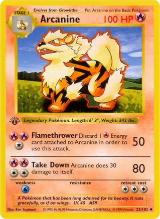 Arcanine (23) [Base Set (Shadowless)] 1st Edition - Deck Out Gaming