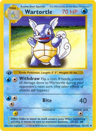 Wartortle (42) [Base Set (Shadowless)] Unlimited - Deck Out Gaming