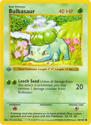 Bulbasaur (44) [Base Set (Shadowless)] 1st Edition - Deck Out Gaming