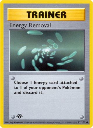 Energy Removal (92) [Base Set (Shadowless)] 1st Edition