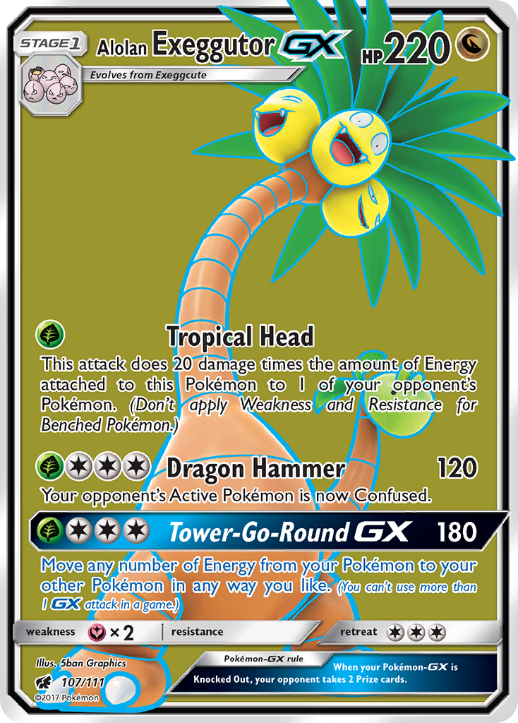 Alolan Exeggutor GX (Full Art) (107) [SM - Crimson Invasion] - Deck Out Gaming