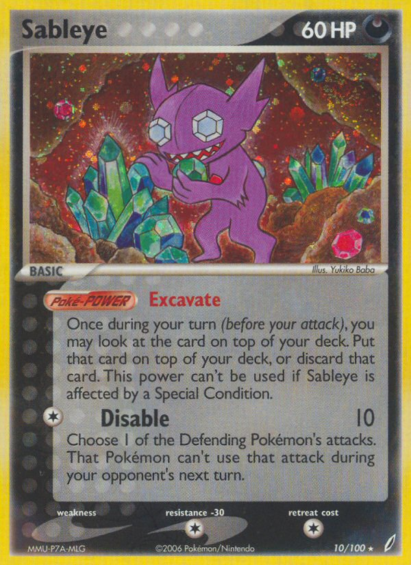 Sableye (10/100) (Stamped) [EX: Crystal Guardians] - Deck Out Gaming