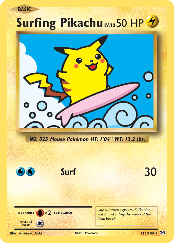 Surfing Pikachu (111) [XY - Evolutions]