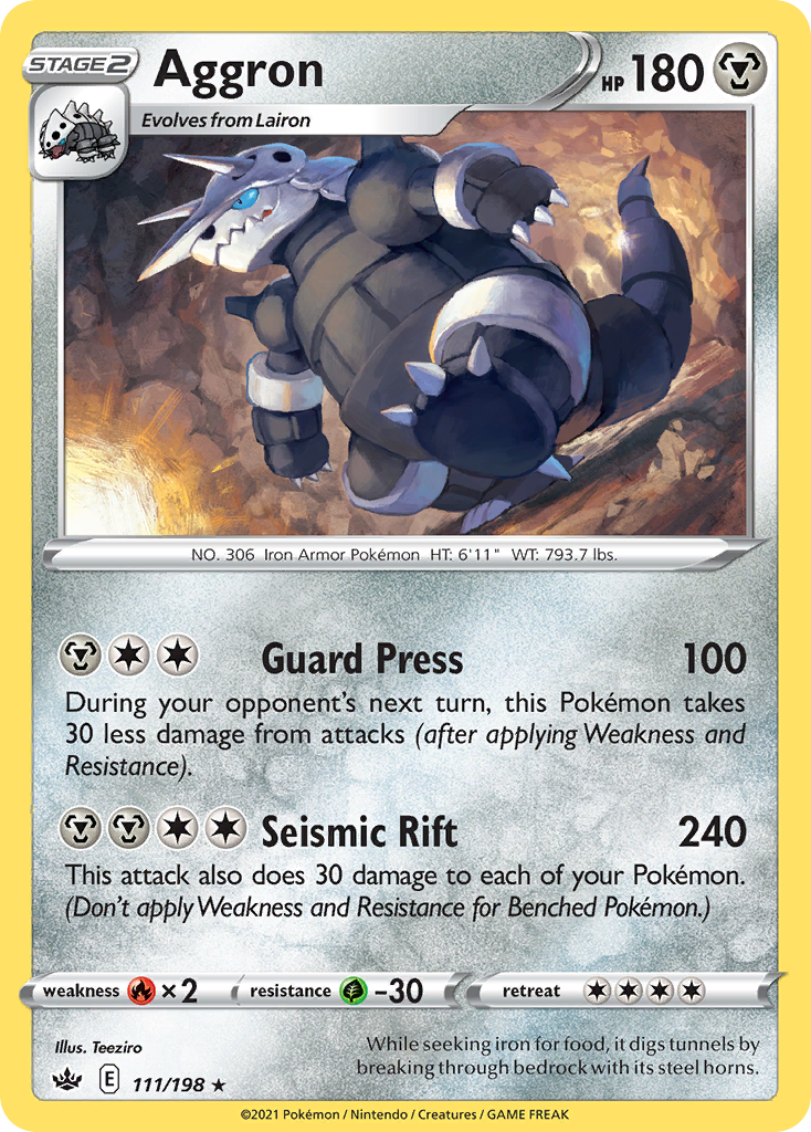 Aggron (111/198) [Sword & Shield: Chilling Reign] Reverse Holofoil - Deck Out Gaming