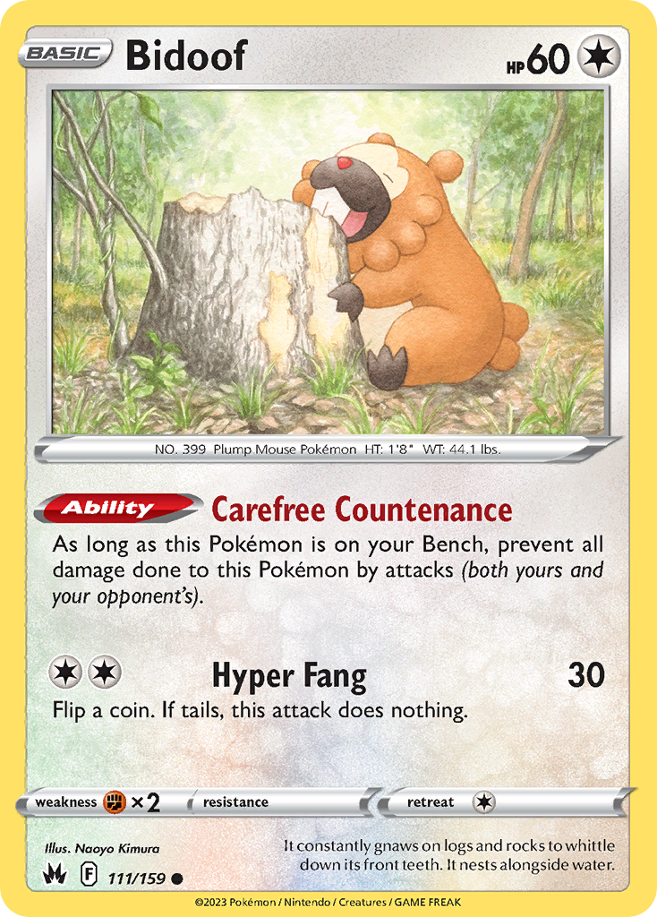 Bidoof (111/159) [Sword & Shield: Crown Zenith] Reverse Holofoil - Deck Out Gaming