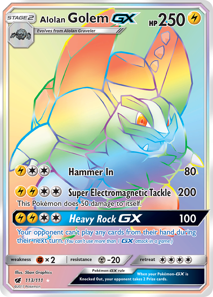 Alolan Golem GX (Secret) (113) [SM - Crimson Invasion] - Deck Out Gaming