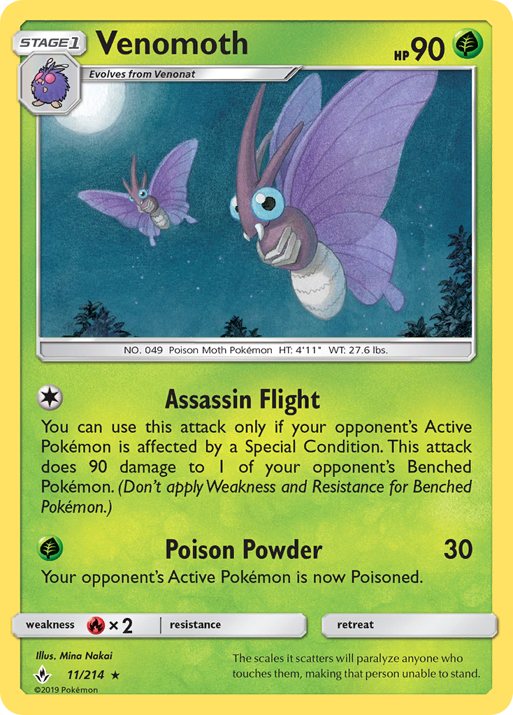 Venomoth (11/214) [Sun & Moon: Unbroken Bonds] - Deck Out Gaming