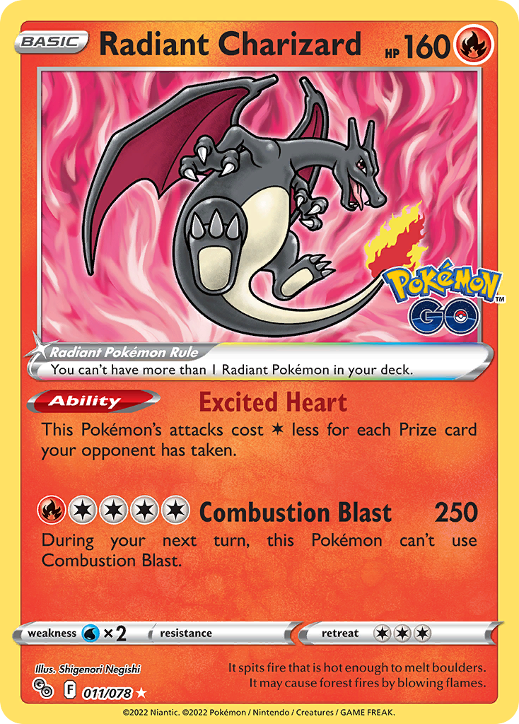 Radiant Charizard (011/078) [Pokémon GO] - Deck Out Gaming