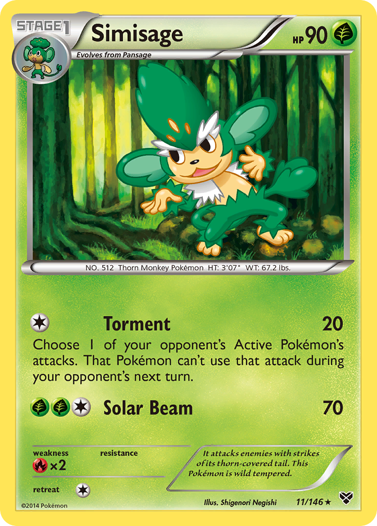 Simisage (11) [XY Base Set] Reverse Holofoil - Deck Out Gaming