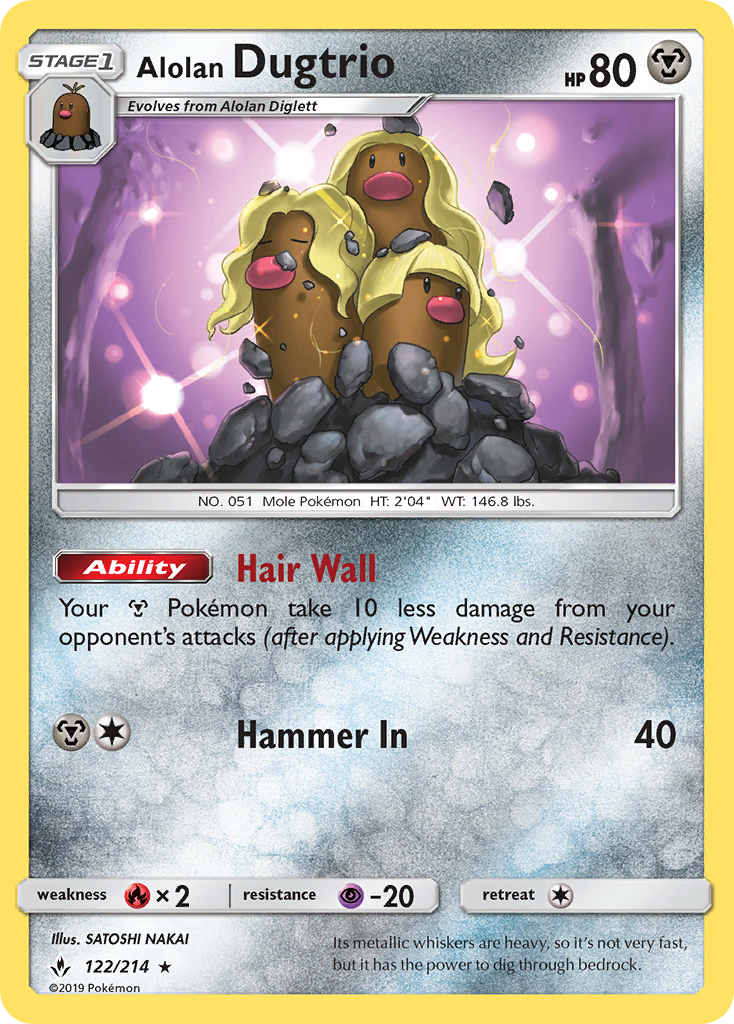 Alolan Dugtrio (122/214) [Sun & Moon: Unbroken Bonds] Reverse Holofoil - Deck Out Gaming