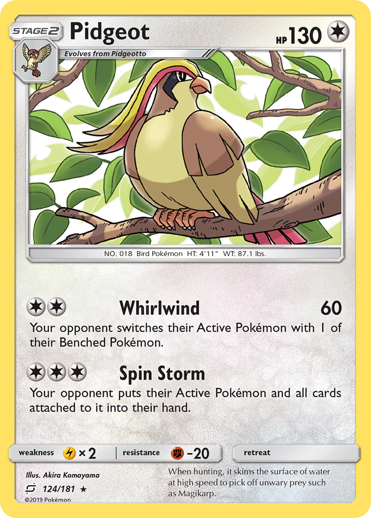 Pidgeot (124/181) [Sun & Moon: Team Up] Reverse Holofoil - Deck Out Gaming