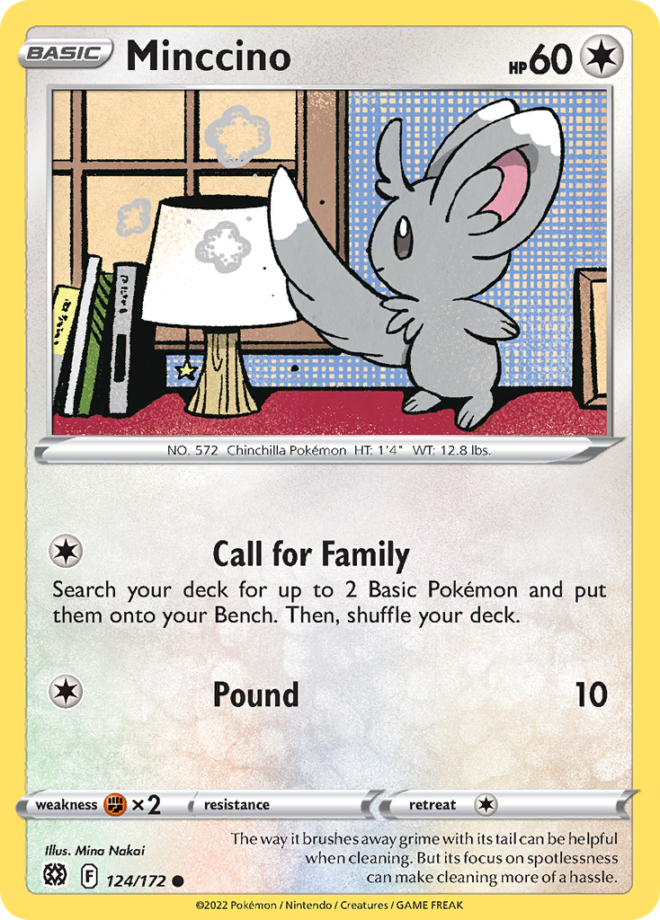 Minccino (124/172) [Sword & Shield: Brilliant Stars] Reverse Holofoil - Deck Out Gaming