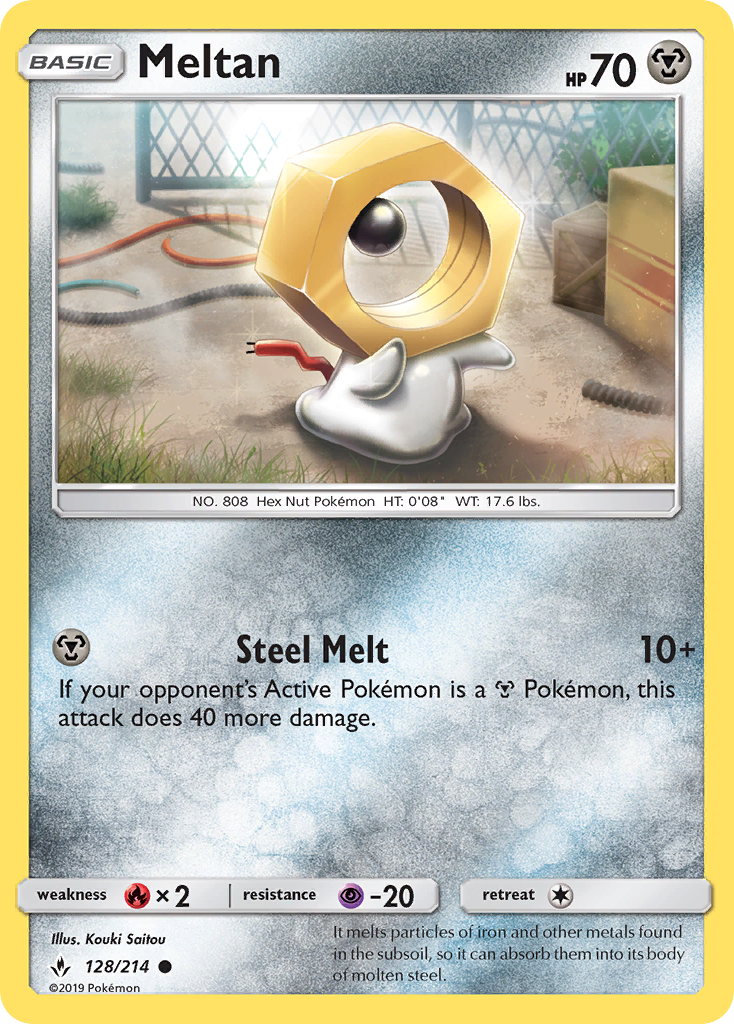 Meltan (128/214) [Sun & Moon: Unbroken Bonds] Reverse Holofoil - Deck Out Gaming