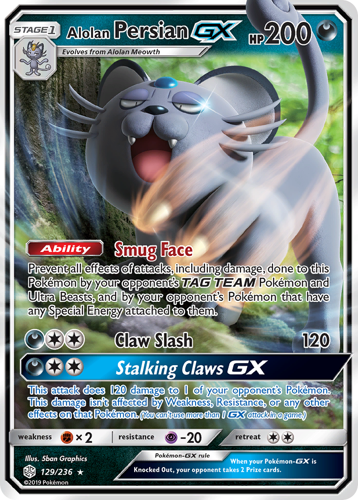 Alolan Persian GX (129/236) [SM - Cosmic Eclipse] - Deck Out Gaming