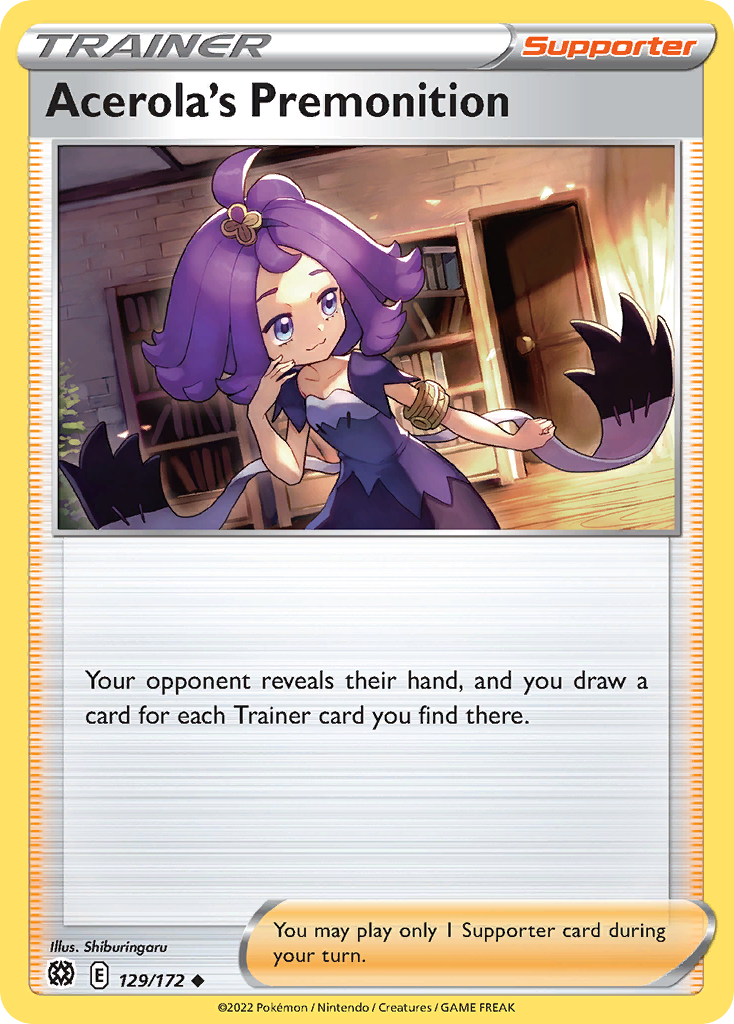 Acerola's Premonition (129/172) [Sword & Shield: Brilliant Stars] Reverse Holofoil - Deck Out Gaming