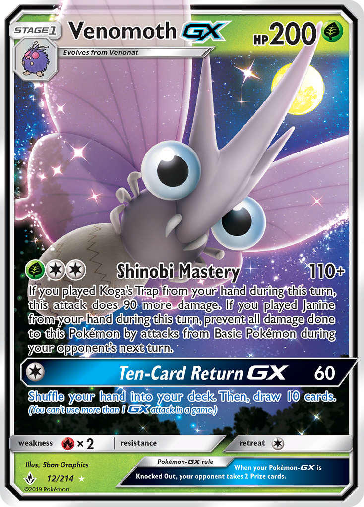 Venomoth GX (12/214) [Sun & Moon: Unbroken Bonds] - Deck Out Gaming