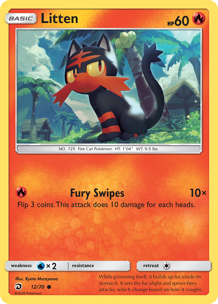 Litten (12) [Dragon Majesty] Reverse Holofoil - Deck Out Gaming
