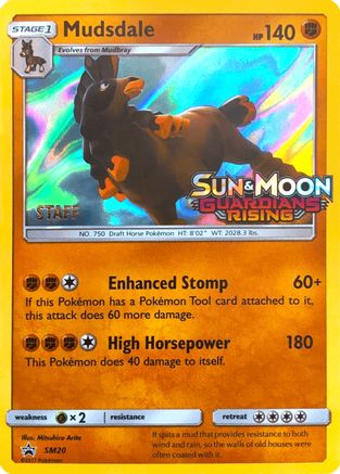 Mudsdale (Staff Prerelease Promo) [SM Black Star Promos] - Deck Out Gaming