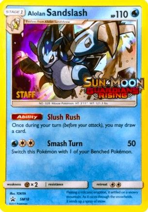 Alolan Sandslash (Staff Prerelease Promo) [SM Black Star Promos] - Deck Out Gaming