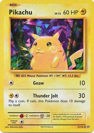 Pikachu (35/108) (Theme Deck Exclusive) (Cracked Ice Holo) [XY: Evolutions] - Deck Out Gaming