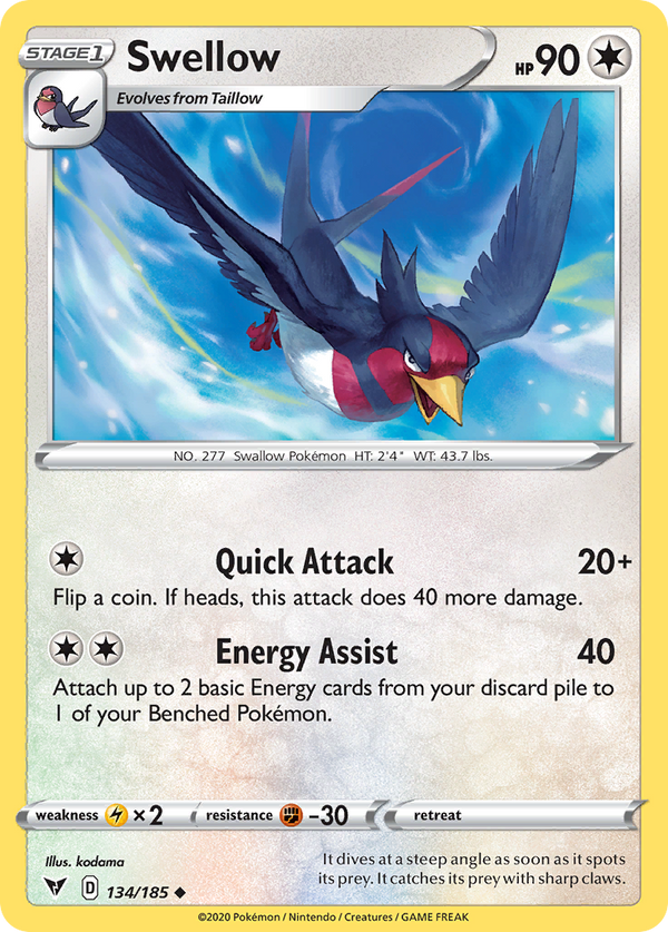 Swellow [SWSH04: Vivid Voltage] - Deck Out Gaming